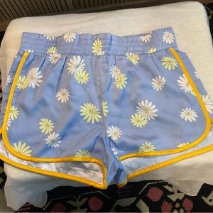 juicy couture satin daisy printed track shorts
